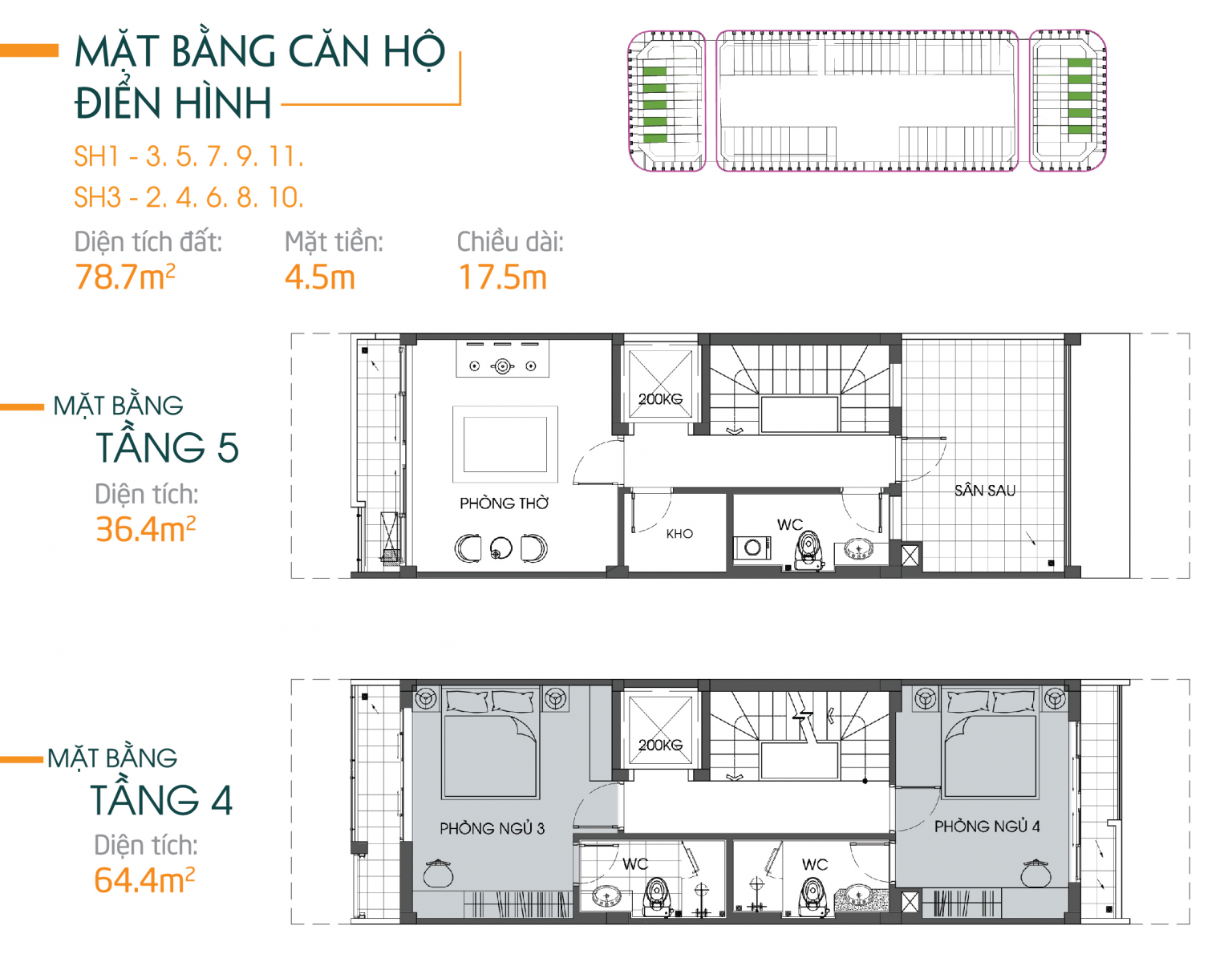 thiết kế căn hộ 78m2