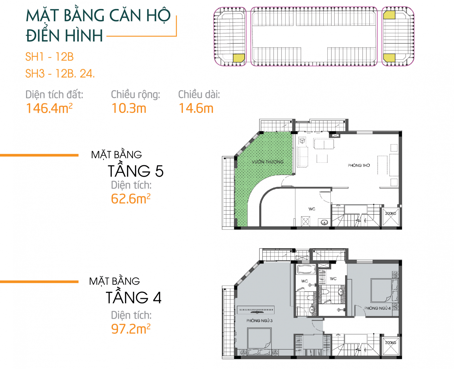 thiết kế căn hộ 146m2 bình minh garden
